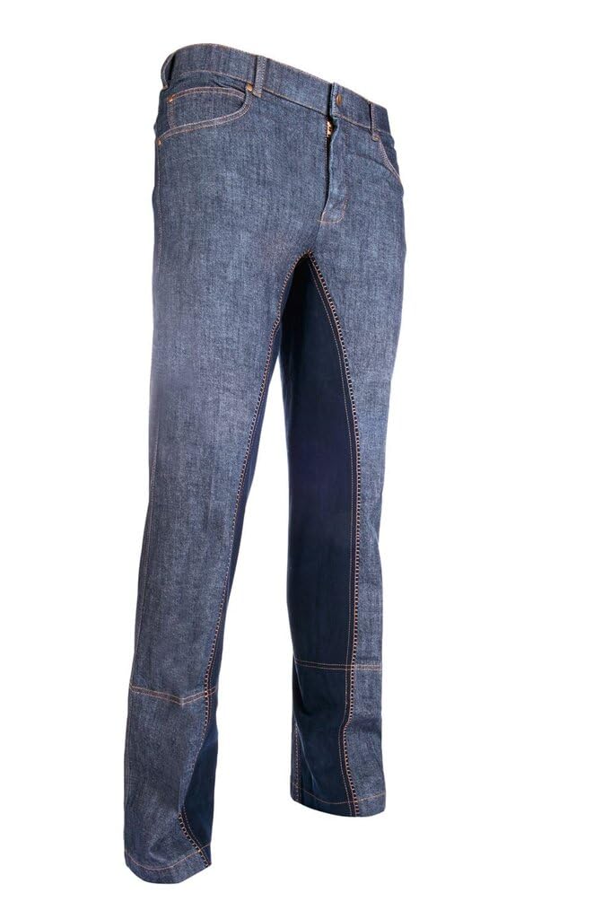 HKM Men's Texas New Jodhpur Breeches, Deep Blue/Deep Blue, 36