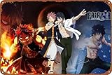 Fairy Tail Natsu Dragneel Gray Fullbuster Poster Funny Retro Wall Decor 8x12 Inches Aluminum Wall Art For Home Doors Gardens Bars Restaurants Cafes Offices Shops Clubs Metal Sign And Gifts
