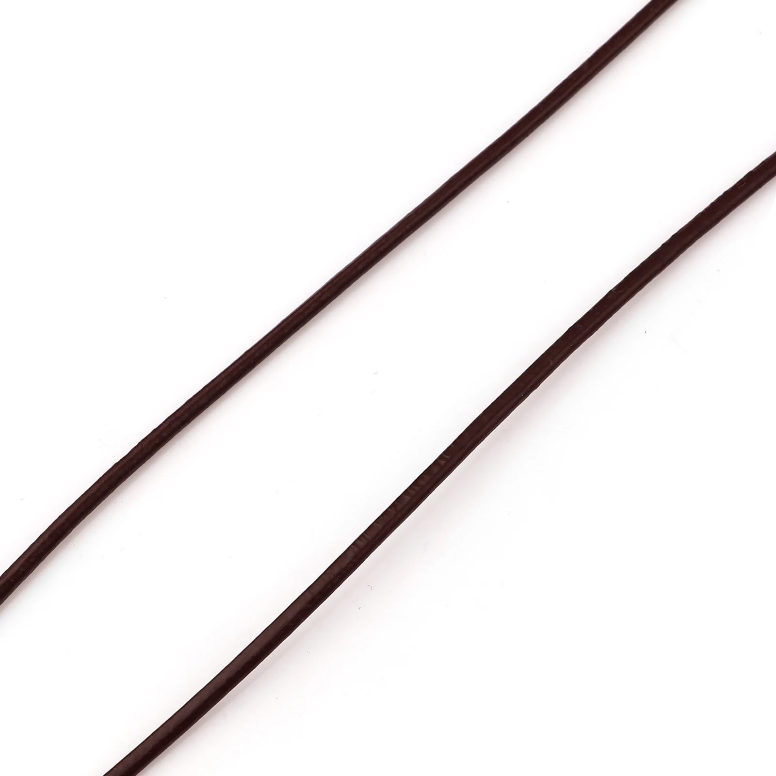 Genuine Round Leather String Cord, Cowhide Leather Round String 1-3mm x 5M Waxed Multicolor(Coffee,3mm x5 Meters)