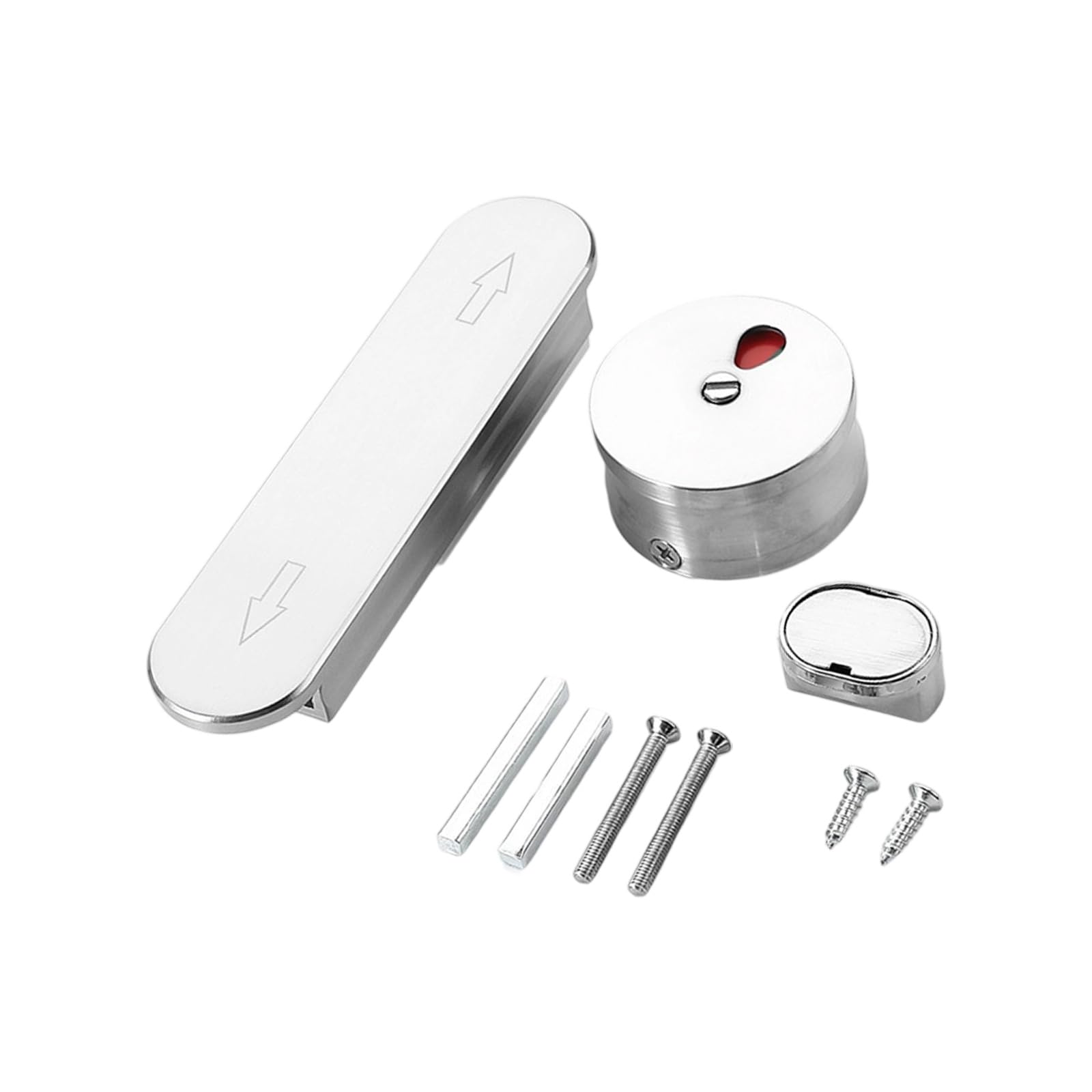 Tsophreniq Steel Color Public Privacy Locks With Indicators Quiet Sliding Bolt For Toilet Partition Door Zincs Alloys Bathroom Security Furniture Hardware