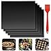 YISKY Estera para Parrilla de Barbacoa, 5 Piezas Esterillas para Barbacoa Reutilizable, Esteras de Barbacoa 40 * 33cm, Grill Mats Antiadherentes con 1 Pinceles, Ideal para Horno, BBQ y Parrilla
