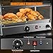 ROVSUN 2-Tier Food Warmer Pizza Warmer Countertop, Food Warmer Display Pretzel Warmer with LED Lighting Front and Rear Doors, Electric Catering Hot Box Acrylic for Buffet Restaurant Cafe