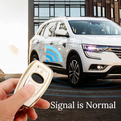 Image of for Subaru Key Fob Cover with Upgraded Anti loss Durable Metal Keychain, Fashionable Soft Case for WRX BRZ Ascent Crosstrek Forester Impreza Legacy STI (Gold, A1)