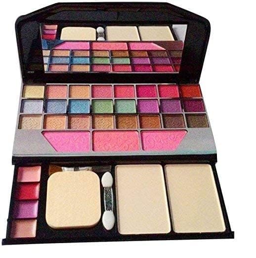 Image of SHISHI TYA 6155 Makeup Kit and 7 Black Makeup Brushes,Contour Stick,Primer,Fixer,Foundation,Kajal, 36H,Eyelashes & Curler, Beauty Blender & 3in1 Liner,Mascara,Eyebrow Pencil - (Pack of 20)