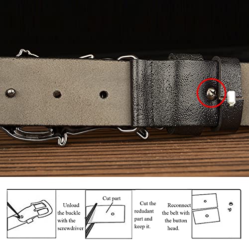 Men Western Cowboy Dragon Embossed Full Grain Leather Belt With Gold Dragon Head Buckle 6