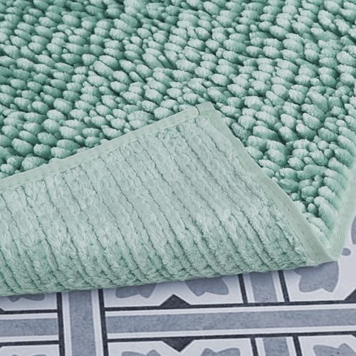 Tapis de salle de bain vert sauge pour baignoire et évier