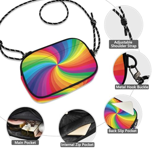 Rainbow Crossbody Bag Cell Phone Purse for Women Wallet Purse with Adjustable Strap Zipper, Coin Credit Card Phone Key Pouch4