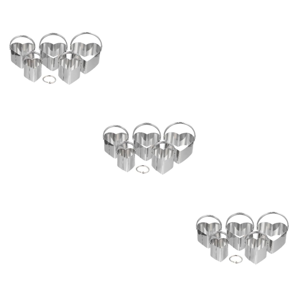 Alipis 3 Set Formine Per Biscotti Pasta Frolla Tagliapasta Per Biscotti Stampo Per Fondente Alla Frutta Taglia Muffin Anello Di Cracker Formaggio Acciaio Inossidabile