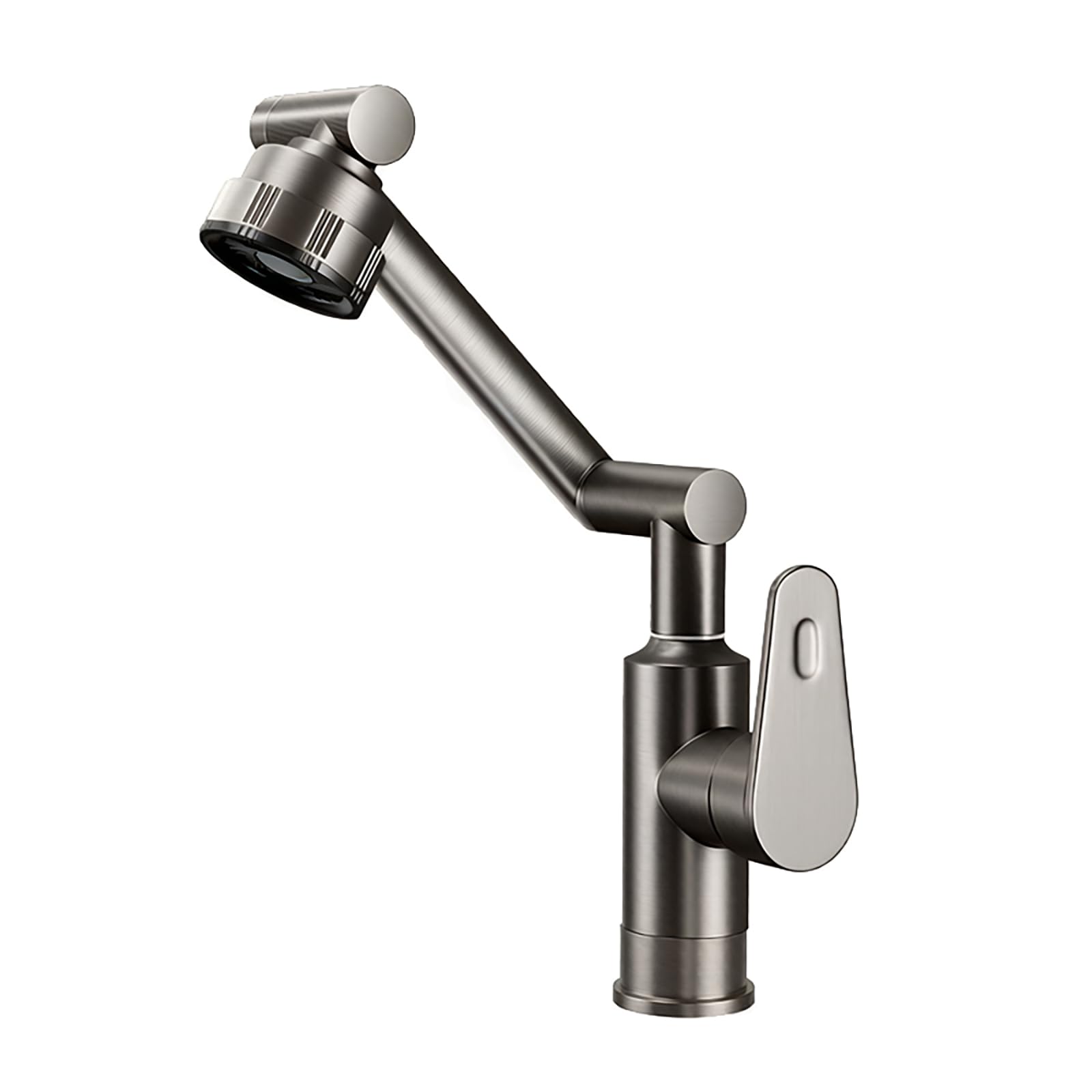 Robinet cuisine rabattable évier inox gris anti-éclaboussures
