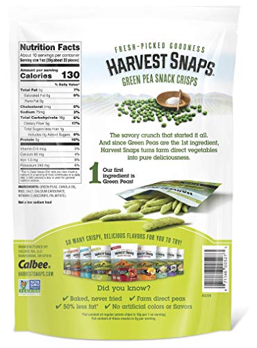 Harvest Snaps Veggie Chips (Lightly Salted Green Pea Snack Crisps, 10 Oz) | Powered By Plant Protein, Gluten Free, Non-Gmo Baked Vegetable Crisps | Made In Usa (2 Pack) #TOP1