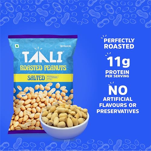 Image of Taali Roasted Salted Peanuts | Bharuchi Nuts | No Palm Oil, Rich in Protein, Not Fried, 150g (Pack of 3)