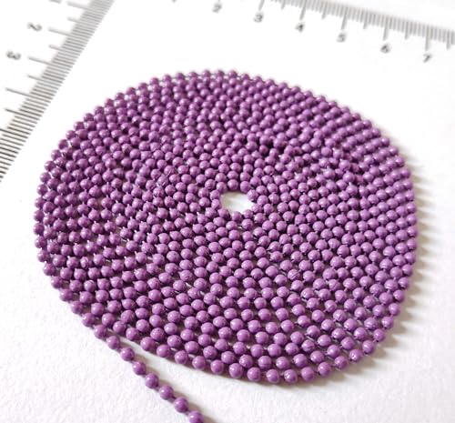 Image of GoSetGet! 12 mtr-Purple-1.5mm Metal Ball Chain for LIPPAN Art, Rangoli, Jewelry Making, Crafts, Decorative, Long Lasting Finish (12 Mtr Purple)