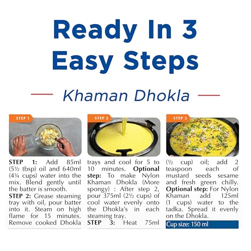 Image of Gits Instant Khaman Dhokla Snack Mix, Makes 120 Khaman Dhoklas, Pure Veg, Indian Snack Mix, 1Kg