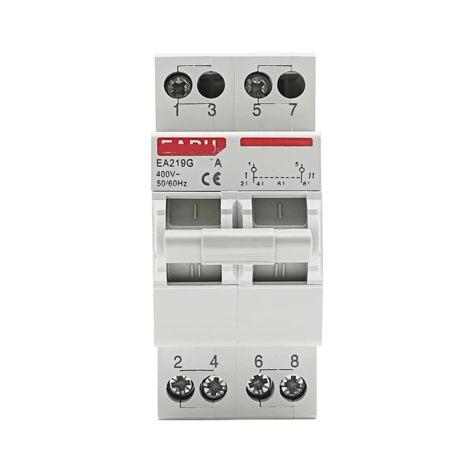 Disjoncteur de verrouillage double puissance EA119G inverseur source manuel rail DIN 2P