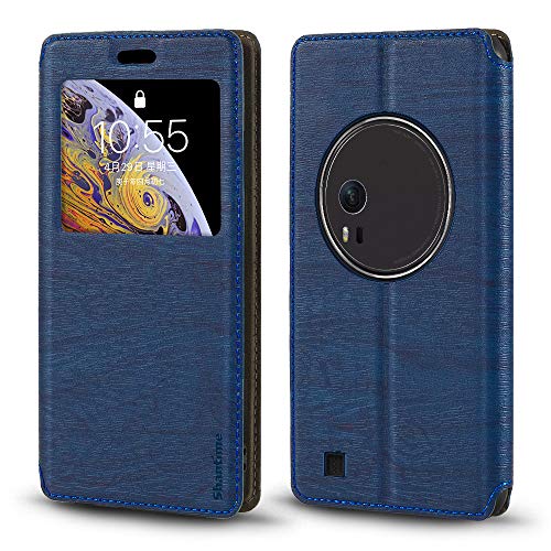 Asus ZenFone Zoom ZX551ML Case, Wood Grain Leather Case with Card Holder and Window, Magnetic Flip Cover for Asus ZenFone Zoom ZX551ML