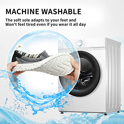 Mens Slip On Loafers Shoes Machine Washable Men Casual Boat Shoe for Work Walk and Traveling Breathable Lightweight Comfort Removable PU Insole Black Grey4