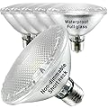 Short Neck PAR30 LED Bulb,Warm White,6-Pack,Indoor/Outdoor Lighting,Waterproof,Not Dimmable,Full Glass,ED PAR30 Flood Light 12W=60W-100W Halogen,Soft White Light 2700K-3000K,E26,120 Volts