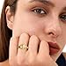 YeGieonr Non Tarnish Gold Rings for Women, Waterproof Gold Signet Ring, 18K Gold Plated Stackable Rings for Everyday Wear