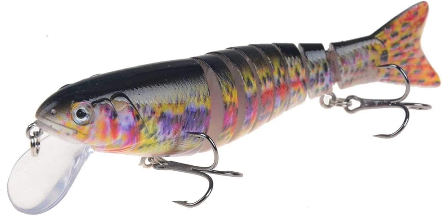 5Pcs 17g 10.5cm Bass Fishing Lure with Treble Hooks Multi Jointed Swimbait for Trout Perch Carp Lifelike Hard Bait Sinking Bionic Swimming Lures Carp Fishing Tackle