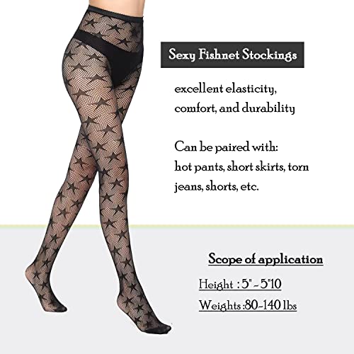 Image of Fishnet Stockings for Women With Stretch Waistband,Fishnets With Reinforced Toes, Fishnet Tights With High Elastic