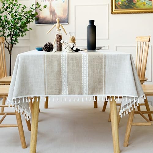 Nappe polyester 140x300cm anti-tache Beydodo à pompons pour grande table - 2