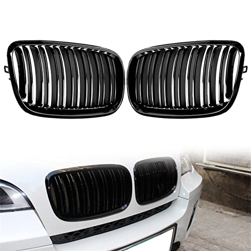 Grille de calandre M pour BMW E70 E71 X5 X6 2007-2014 double latte noire