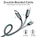 3 in 1 Multi Charger Cable [1.2M] Multiple USB Cable Nylon Braided with Micro USB Type C Lightning Cable Connector for iPhone, Android Galaxy, Huawei, Nexus, Nokia,LG, Sony, PS4-Green
