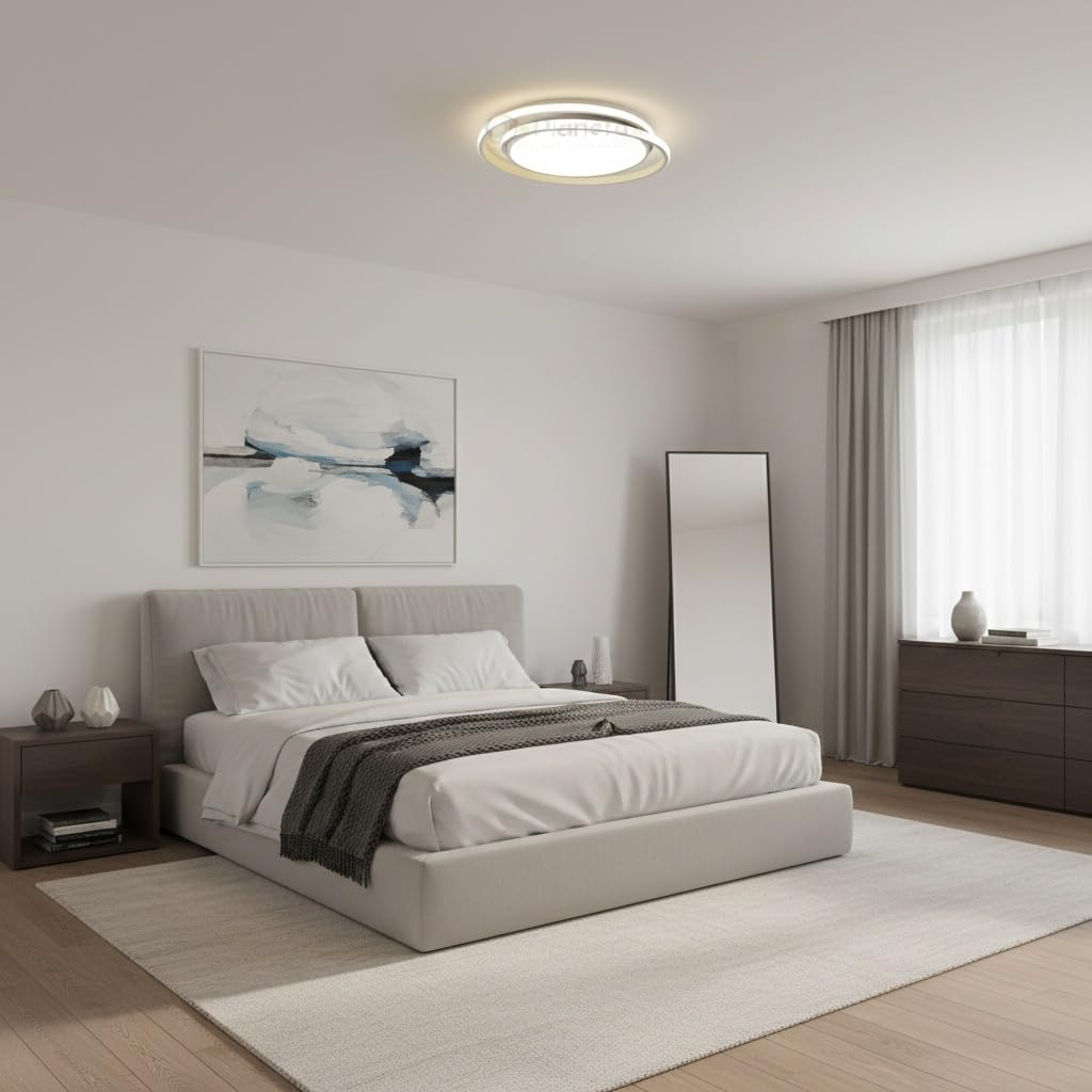 TOT ELECTRIC Plafoniera LED Rotonda 65W da Soffitto Design Moderno Bianco | Luce Naturale, Fredda, Calda, Per Camera e Cucina, Forma a Cerchio, Risparmio Energetico, Installazione a Soffitto