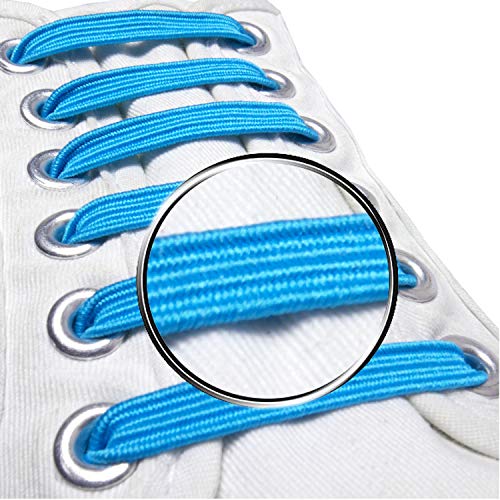 Maxstrapz - Confezione da 20 lacci elastici per scarpe in tessuto alternativo al silicone, in nylon super elasticizzato, per bambini o adulti, prodotto ridisegnato, Blu