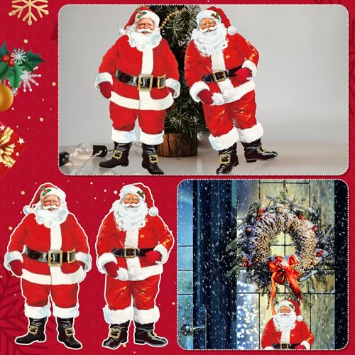 ReliThick 2 conjuntos de decoração de festa de Papai Noel articulada de Natal grande 55,4 cm acessór