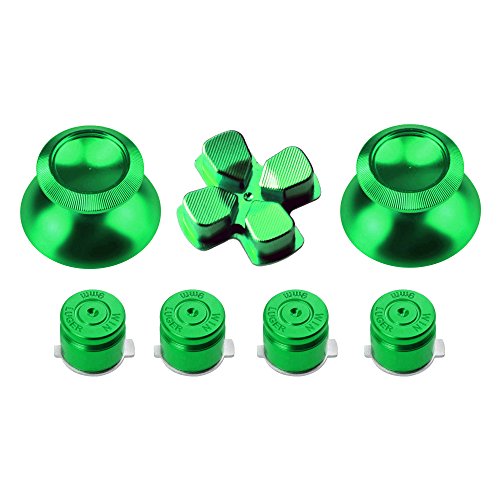 Mcabzel Metal Aluminium Thumbstick D-pad Bullet Button Mod Set voor PS4 Controller Groen