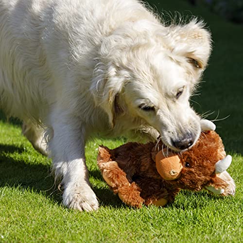 Petface Farmyard Buddies Hetty die Hochlandkuh Plüsch-Hundespielzeug mit integriertem Quietscher (1 Stück)