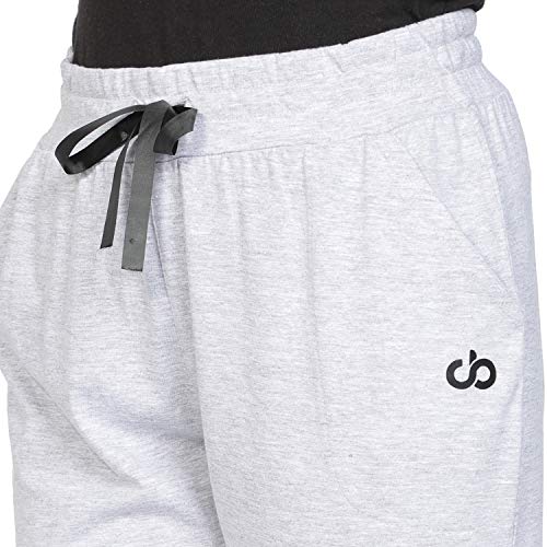 Image of Club A9 Womens Regular Fit Solid Cotton Capri Pant, Soft & Comfortable, Stylish Design, Ideal For Casual Outings | Large | Grey Melange