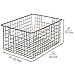 mDesign Farmhouse Decor Metal Wire Food Storage Organizer Bin Basket with Handles - for Kitchen Cabinets, Pantry, Bathroom, Laundry Room, Closets, Garage - 12