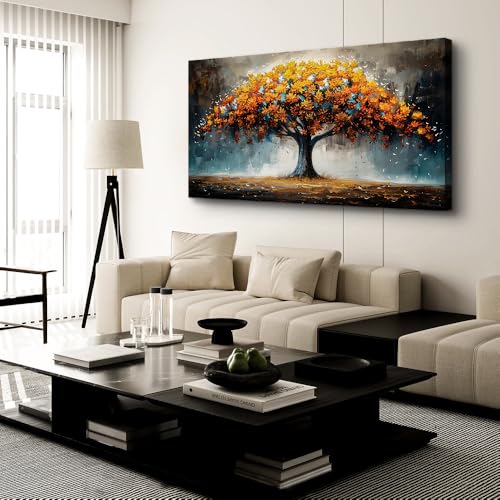 KELIYUAN Large Canvas Wall Art For Living Room Farmhouse Wall Decor For Bedroom Office Decorations Abstract Wall Paintings Tree Landscape Pictures Artwork Modern Home Decor Posters 20x40In