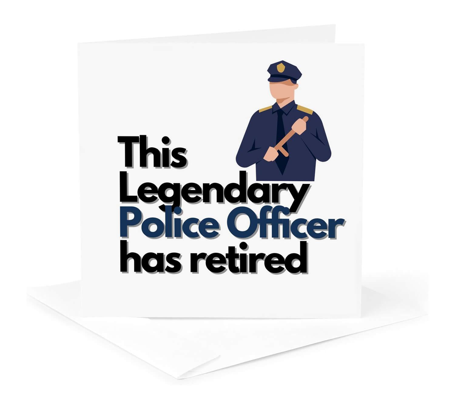 3dRose Greeting Card - Image of A Police Officer with A Text about Retirement Mary Aikeen - Retirement Quotes
