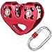 QQGGTongFeng 30KN Cable Trolley Polea Doble polea con 25kn Srew Bloqueo Mosquetón para Escalada de Roca Helcing Aloft Work Rescue para Escalada, Levantamiento de Rescate (Color : Red)