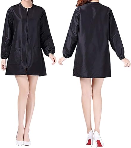 Miniatura 2 de TopTie Bata de satén de manga larga para peluquero unisex para estilista de peluquería para mascotas, ropa de trabajo