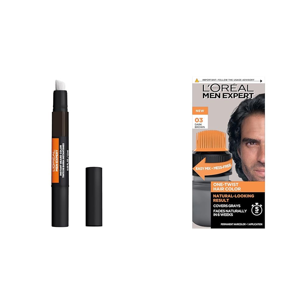 L'Oreal Paris Men Expert Instant Temporary Beard Color, Fuller-Looking Beard, Dark Brown,…