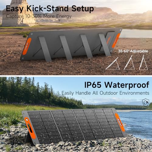 Image of TWELSEAVAN 120W Portable Foldable Solar Panel Charger for Jackery Explorer 160 /240 /500 Power Station /Suaoki S270 /Goal Zero Yeti /Rockpals 250W Solar Generator, with USB QC3.0 Port, USB Type C Port