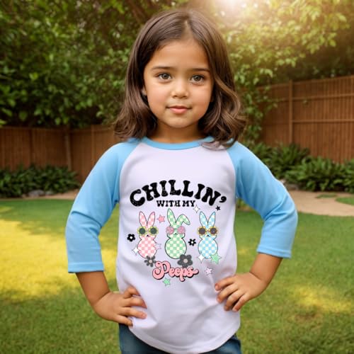 Toddler Easter Shirt 3/4 Sleeve Raglan Easter Clothes for Kids One Cool Peep Easter Clothes for Boys Girl 2-7 Years3