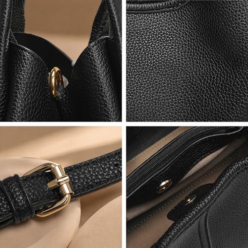 Bolso bandolera de cuero para mujer miniatura 5
