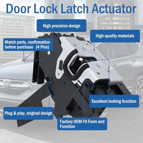 Image of Rear Left Driver Side Power Door Lock Actuator, Door Latch Compatible with Ford Escape 2008-2012, Mercury Mariner 2008-2011, Replaces 937-652 9L8Z-7826413-A BL8Z-7826413-A