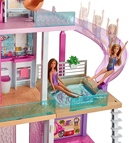 Image of Barbie Dream House Doll house with Pool, Slide & Elevator