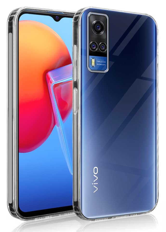 Image of Jkobi Back Cover for Vivo Y51 (2020) (Silicone Clear Shockproof Case with Camera Protection | Soft and Flexible | Transparent)