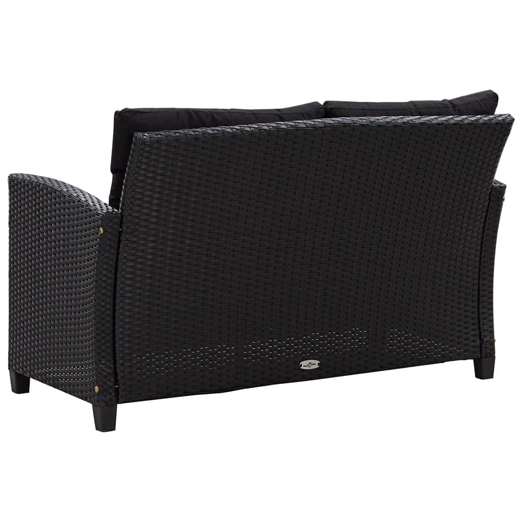 Set Divani da Giardino,poltrone salotto set giardino esterno arredamento terrazzo Adatto per terrazze, prati, spiagge e giardini 6 pz con Cuscini in Polyrattan Nero