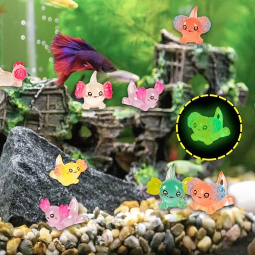Image of FEXIA 30pcs Mini Resin Axolotl Figurine Mini Resin Animals to Hide Tiny Small Figures Glow in the Dark Luminous Charm Ornament for DIY Craft Garden Landscape Dollhouse Potted Plants Decorations
