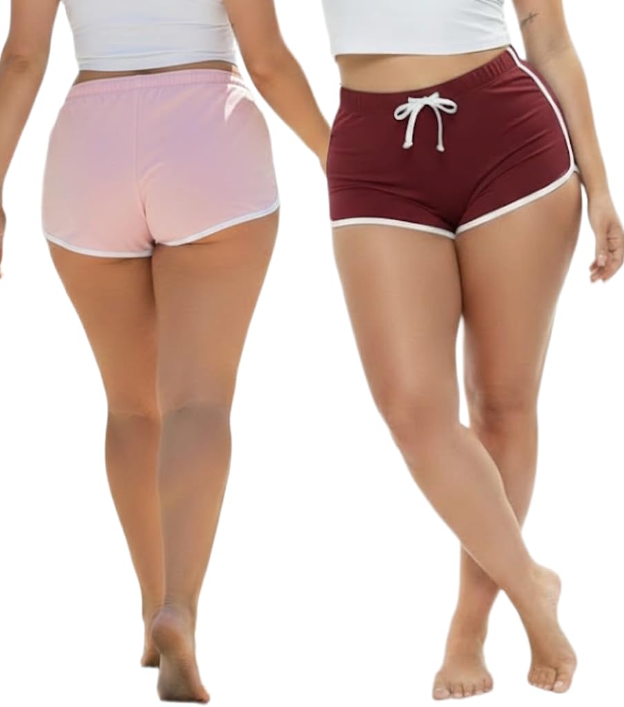 myo Womens Shorts Cotton High Waist Casual Summer Shorts for Women Stretchable Lycra Sports Gym Running Workout Yoga|Biker Shorts Cycling Shorts Comfortable Casual Wear Bottomwear-Pack of 2-picture-38