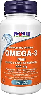 NOW Supplements Omega-3 Mini 500mg (36/24) Softgels, 90 Count