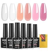 MIZHSE Builder Gel for Nails - 6 Colors 5 IN 1 Builder Nail Gel Kit Hard Gel for Nail Extension, ...
